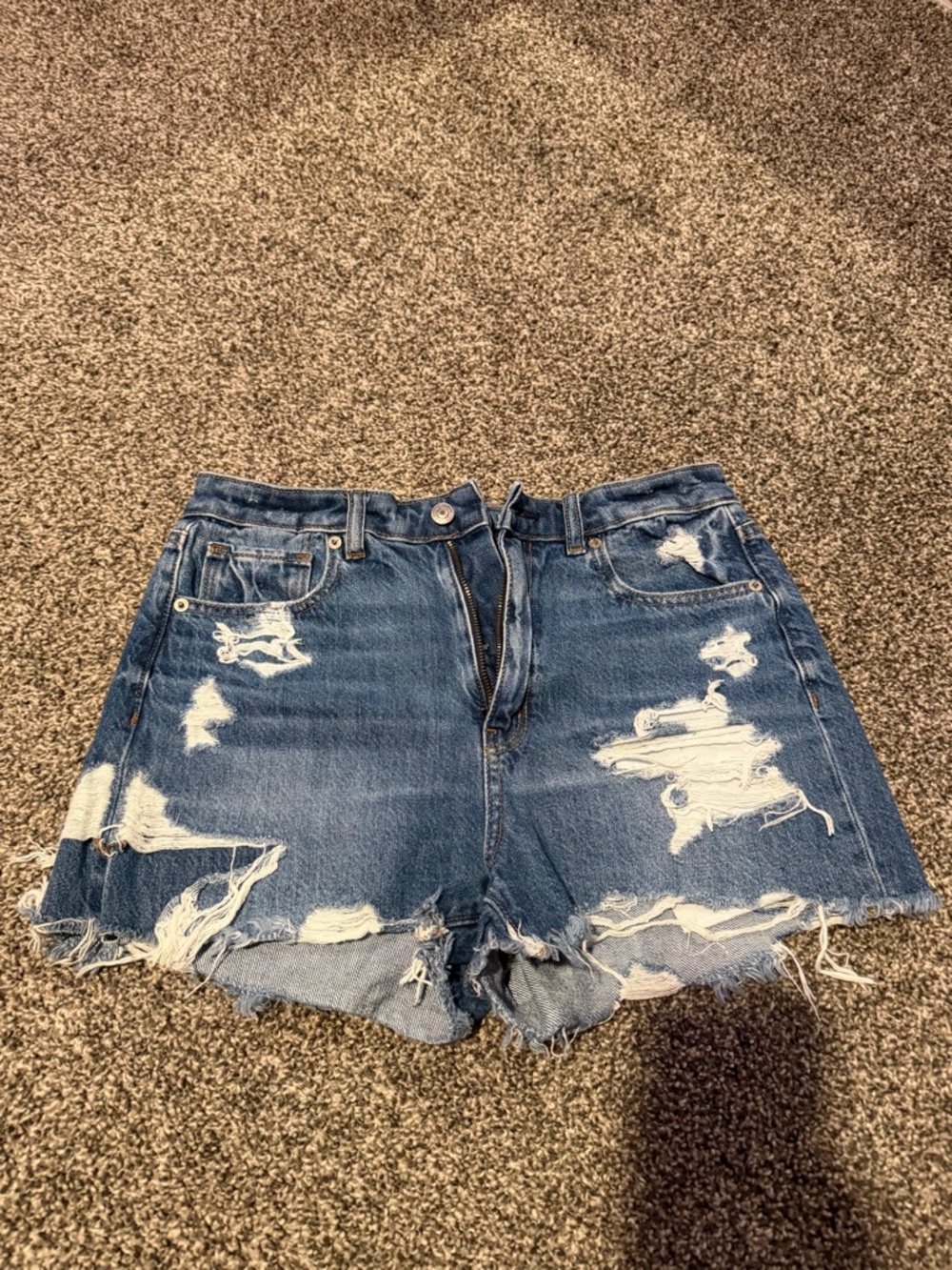 American Eagle Outfitters Distressed Denim Shorts - Blue